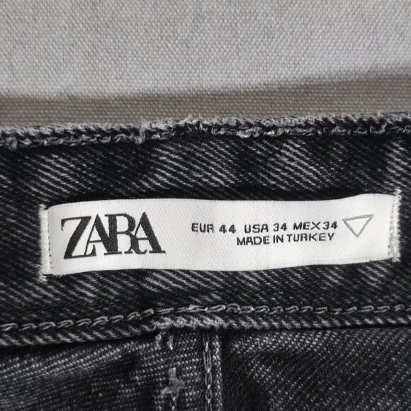 Zara Man Denim man's size 33X27 medium washed grey colour straight leg jeans - Picture 6 of 13